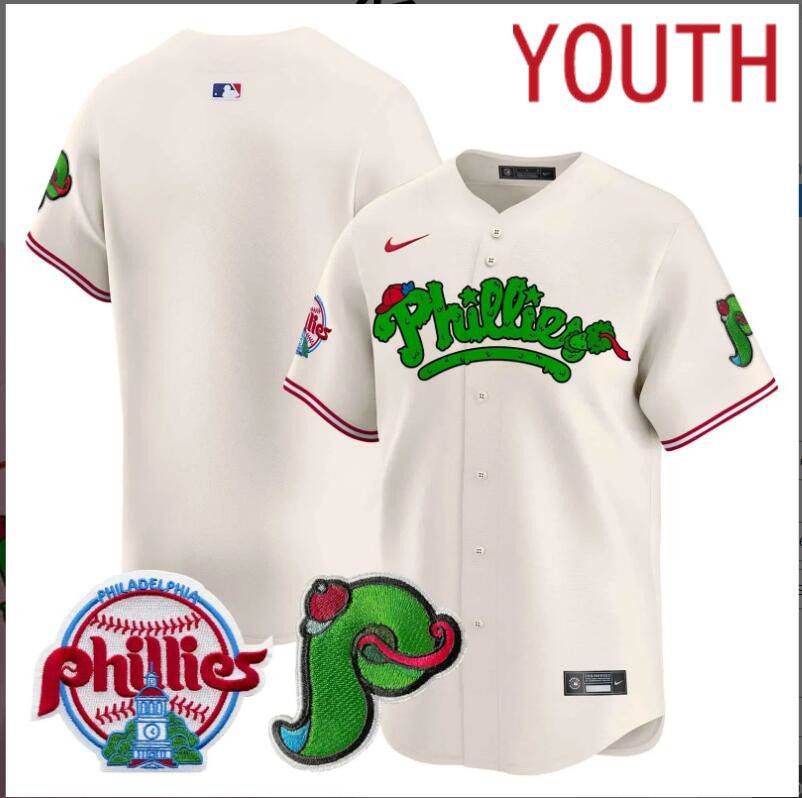 Youth Philadelphia Phillies blank cream Limited 2024 MLB Nike jersey
